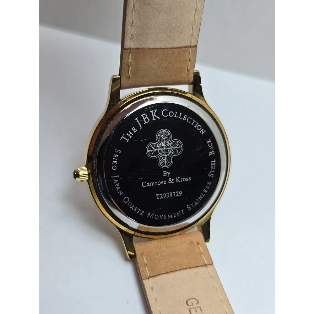 JBK Camrose Kross Jacqueline Kennedy Seiko Quartz Gold Crystal Watch New Battery